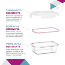 Potes Herméticos de Vidro Retangular MULTIFUNCIONAL – Kit com 10 Peças. - Tampas Herméticas.- Capacidade: 1040ml.