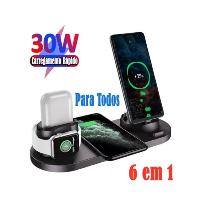 Estação de Carregamento Sem Fio 7 em 1 para iPhone, Apple Watch e AirPods .