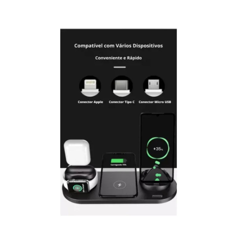 Estação de Carregamento Sem Fio 7 em 1 para iPhone, Apple Watch e AirPods .