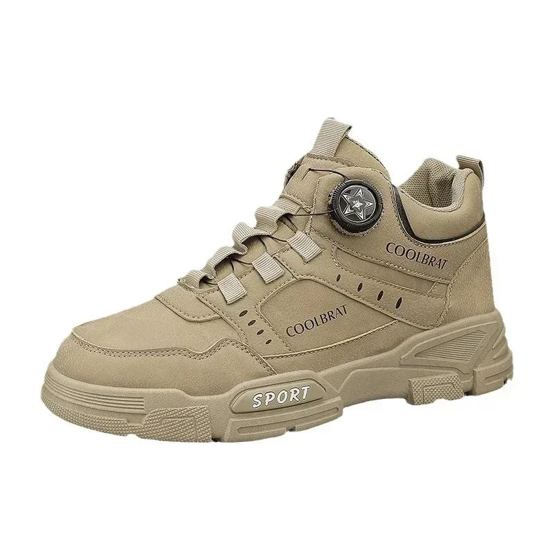 Bota Masculinas Para Caminhadas e Aventuras, Designer em Couro  de Luxo Tornozelo Altos.