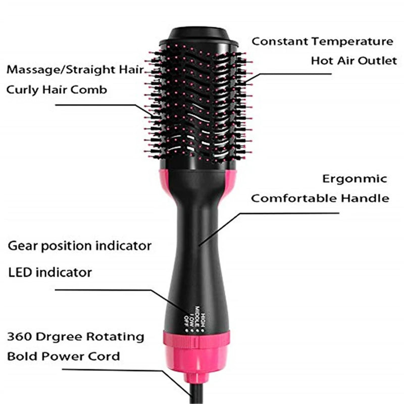 Escova Secadora Hair Genius 3 em 1, Com Pente Soprador Elétrico Para Alisamento e Modelagem de Cabelos.