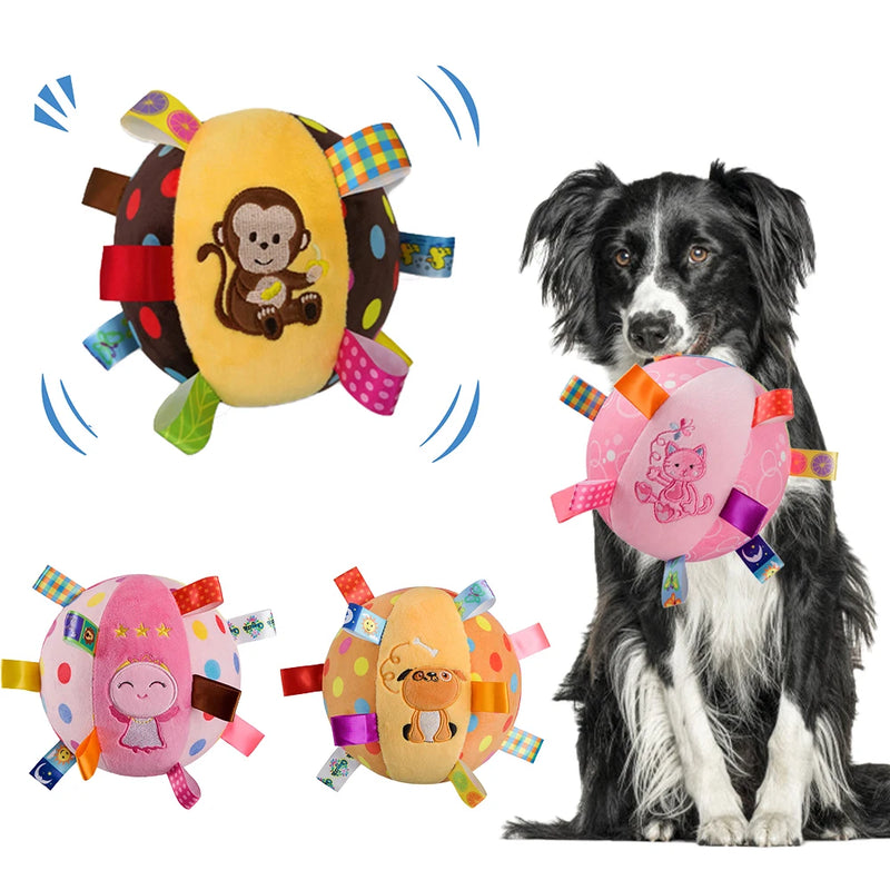 Brinquedo Interativo Para Cães e Gatos, Bola de Pelúcia Mordida Premium.
