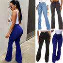 Calça Jeans Feminina Glamlift Jeans de Elevação, Apertadas, Sexy com Boca de Sino Estilo Europeu Americano