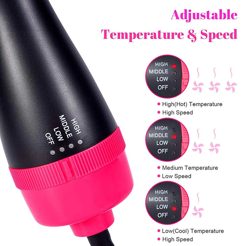 Escova Secadora Hair Genius 3 em 1, Com Pente Soprador Elétrico Para Alisamento e Modelagem de Cabelos.