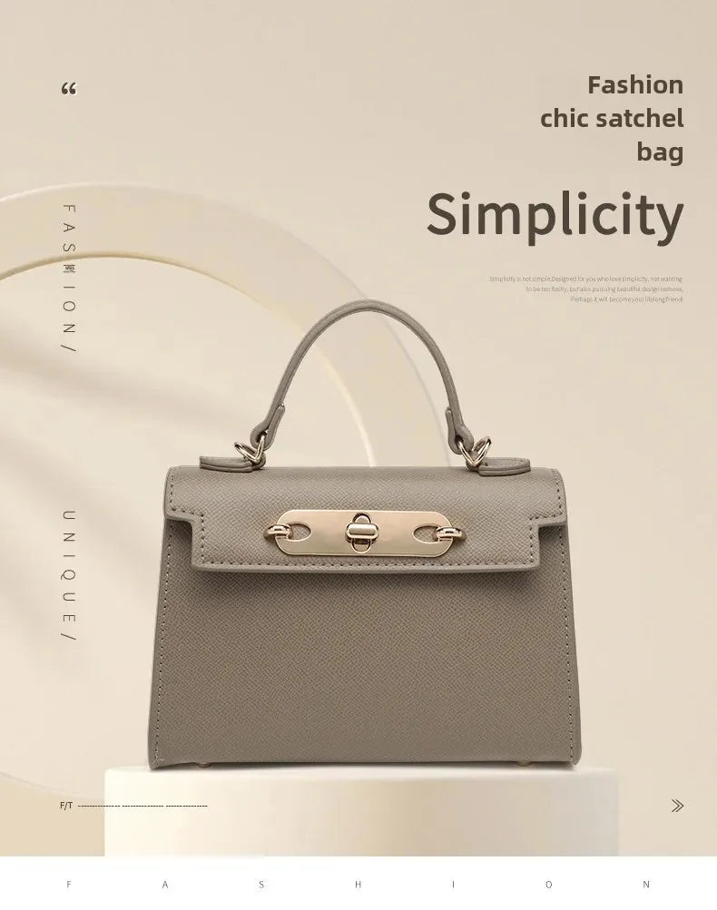 Bolsa de Ombro Único, Corrente de bloqueio, Tira Colo Cruzado, Moda Feminina Atual.
