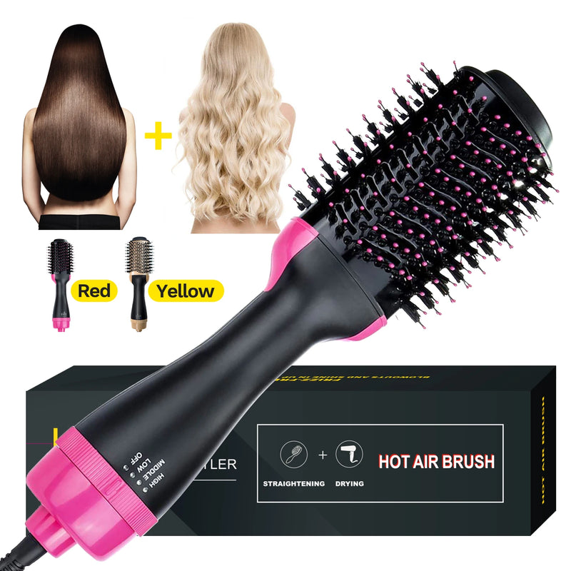 Escova Secadora Hair Genius 3 em 1, Com Pente Soprador Elétrico Para Alisamento e Modelagem de Cabelos.