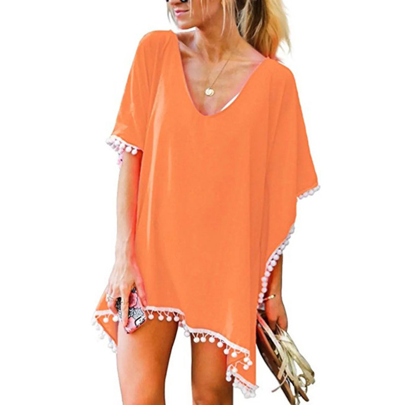 Saída de Praia Kaftan Glam Chiffon 2025 – Elegância e Conforto na Praia.