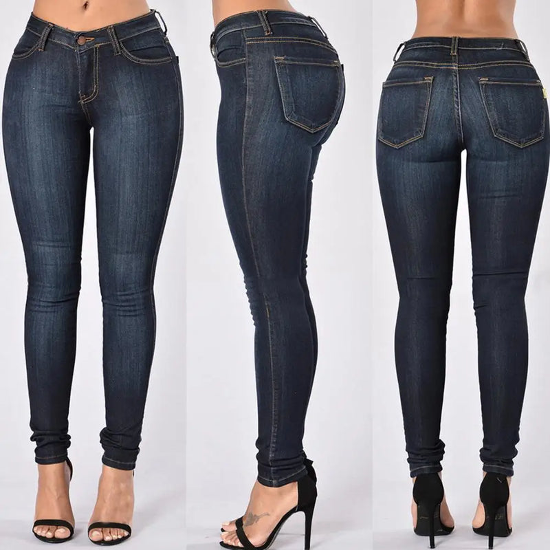 Calças de Jeans, Moda Atual Estilo Europeu e Americano com Elasticidade Modeladora de Cintura Alta, Design Desleixado Top.