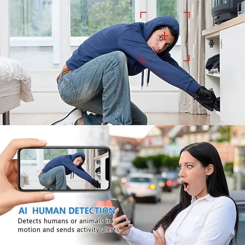 Mini Câmera SafeVision, Sem Fio WiFi, Monitoramento de Bebê, Vigilância Interna de Segurança, Visão Noturna, Gravador de Câmera IP.