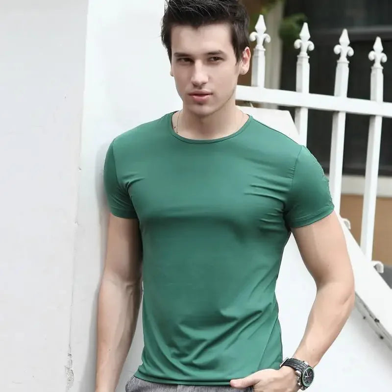 Camiseta Esportiva Masculina de Verão Respirável.