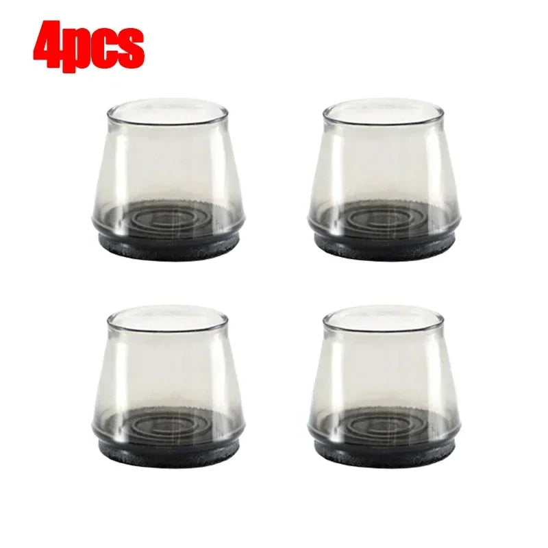 Feltros Antiruídos em Silicone Transparente Para pernas de Cadeiras- 16/4 Peças.