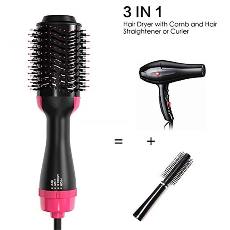 Escova Secadora Hair Genius 3 em 1, Com Pente Soprador Elétrico Para Alisamento e Modelagem de Cabelos.