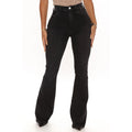 Calça Jeans Feminina Glamlift Jeans de Elevação, Apertadas, Sexy com Boca de Sino Estilo Europeu Americano