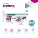 Potes Herméticos de Vidro Retangular MULTIFUNCIONAL – Kit com 10 Peças. - Tampas Herméticas.- Capacidade: 1040ml.