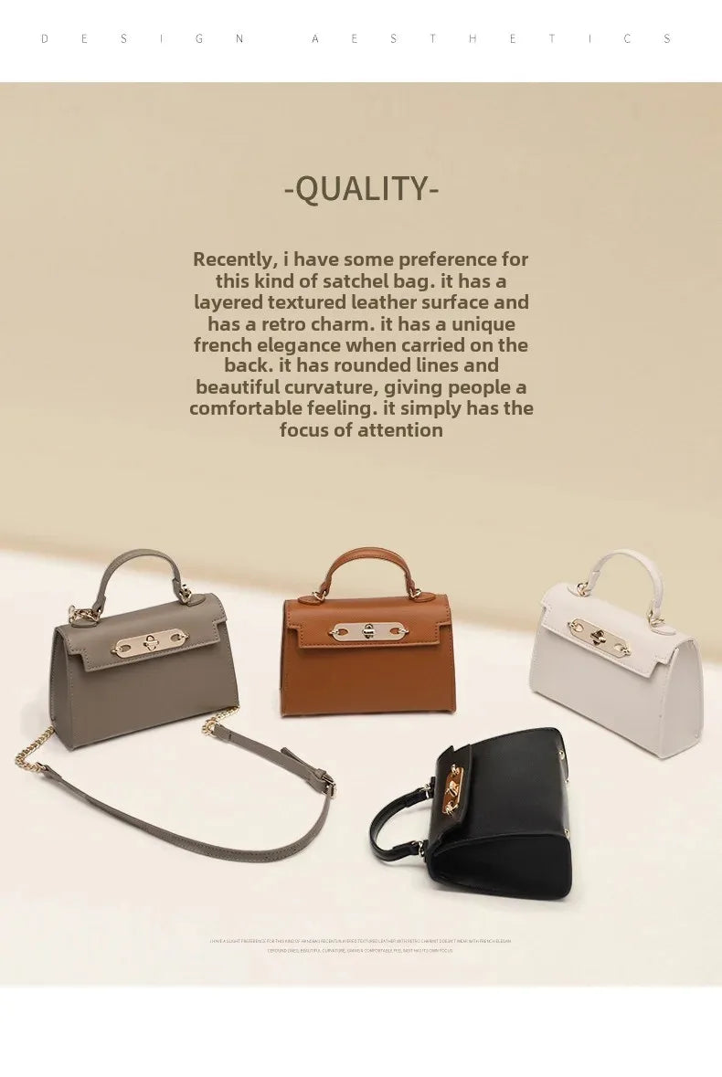 Bolsa de Ombro Único, Corrente de bloqueio, Tira Colo Cruzado, Moda Feminina Atual.