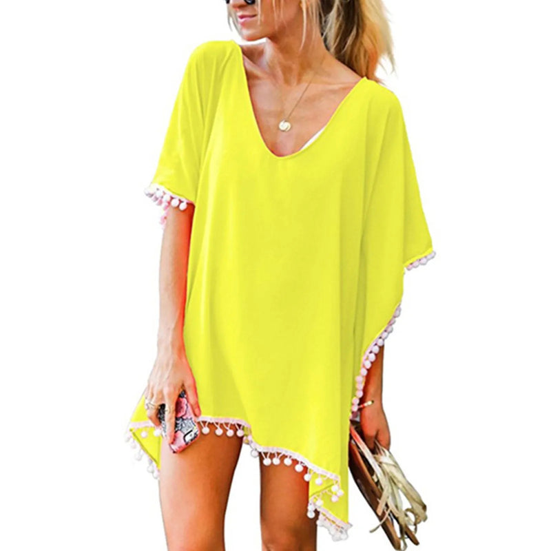 Saída de Praia Kaftan Glam Chiffon 2025 – Elegância e Conforto na Praia.