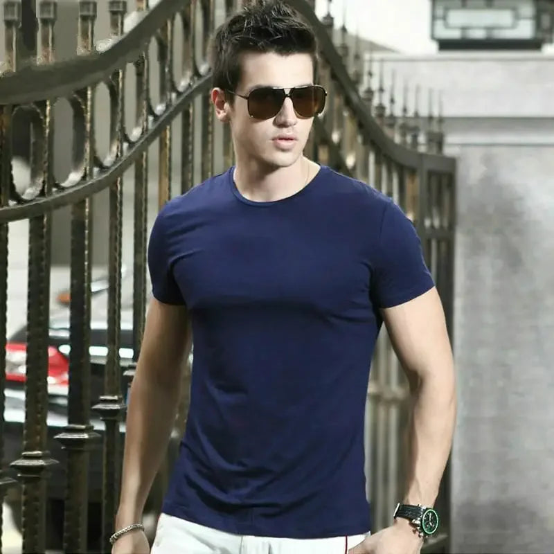 Camiseta Esportiva Masculina de Verão Respirável.