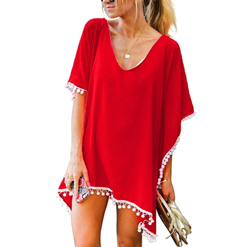 Saída de Praia Kaftan Glam Chiffon 2025 – Elegância e Conforto na Praia.
