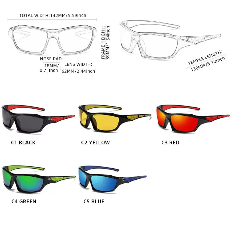 Óculos de sol polarizados para homens Design de luxo Uv400, Moda ao ar livre, Esportes, Pesca, Ciclismo e Proteção para os olhos .